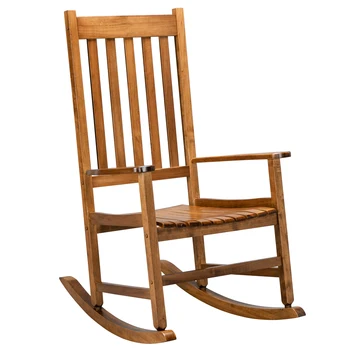 Садовые стулья Уличная мебель Деревянное кресло-качалка для отдыха Кресло для старейшин Оригинальный цвет 68,5*86*115 см