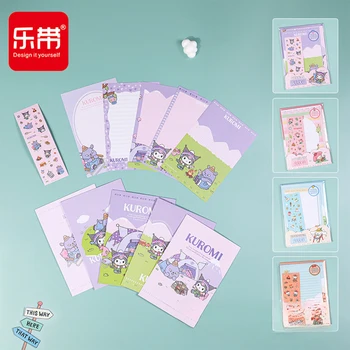 Набор наклеек для заметок Sanrio, Kawaii, милая поздравительная открытка, бумага для конвертов, Kuromi Cinnamoroll, Набор наклеек для сообщений, блокнот