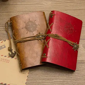 Винтажный блокнот-дневник, пиратские якоря с отрывными листами, искусственная кожа, компас, блокнот для заметок, канцелярские принадлежности, дневник для составления повестки дня.