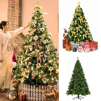 1,5 м/1,8 м/2,1 м Светодиодная искусственная рождественская елка с шифрованием, роскошное рождественское украшение для дома/торговых центров, Большая елка с аксессуарами