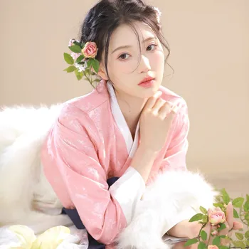 Традиционная корейская одежда, женское платье Ханбок, Старинный дворцовый халат с V-образным вырезом и принтом, национальное платье для выступлений, костюм Vestido