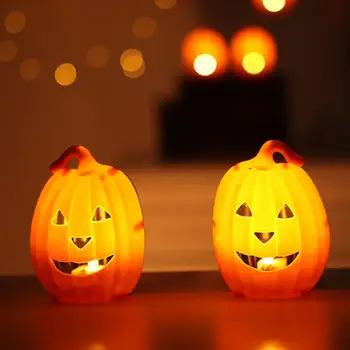 Декор на тему Хэллоуина, Тыквенный фонарь на Хэллоуин, безопасные беспламенные светодиодные тыквенные фонари, украшения на Хэллоуин для домашней вечеринки, батарея