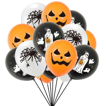 Новый Набор Воздушных Шаров для украшения вечеринки в честь Хэллоуина Тыква Паук Призрак Печать Латексных Воздушных Шаров