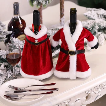 Рождественский Санта-Клаус, крышка для бутылки вина, Рождественские украшения для дома Navidad 2024, Новогодний подарок, декор обеденного стола