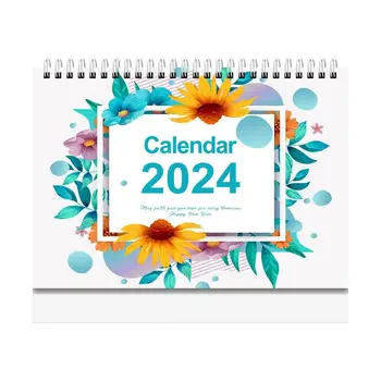 Настольный календарь на 2024-2025 Английский Календарь на 2024 год Настольный Календарь с переворачивающимся календарем для стола с обратным отсчетом 365 Дней Настольный Календарь Металлический