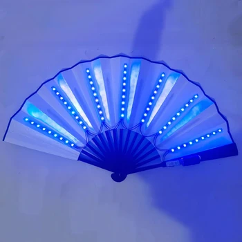 Светодиодный светоизлучающий веер для вечеринки в китайском стиле, мигающий складной веер в китайском стиле, складной веер для вечеринки, светодиодный бумажный веер для вечеринок