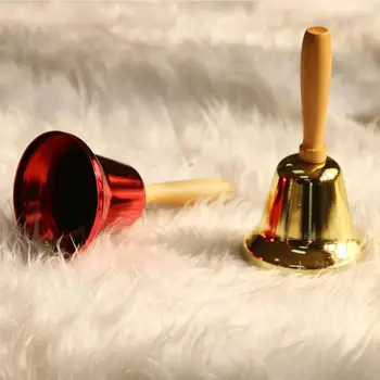 креативный Рождественский колокольчик Металлический звонок с деревянной ручкой Праздничный набор Ручной звонок для спортивных мероприятий Свадеб