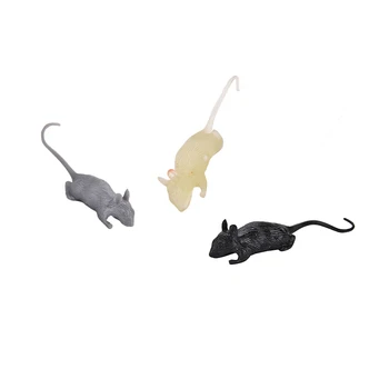 1шт Черно-белая мышь, игрушечные мыши, резиновые мыши, фигурки крыс, реалистичная игрушка, Страшная шутка, пластиковые поделки, забавные подарки для друзей