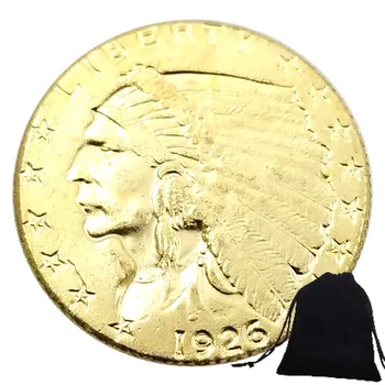 Роскошные исторические монеты стоимостью 2,5 доллара, пара художественных монет, Памятная карманная подарочная монета, Памятная монета на удачу в долларах Моргана + подарочный пакет