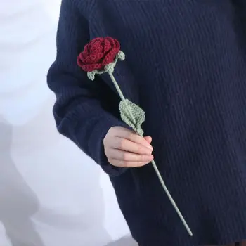 Имитация цветка розы Украшение домашнего обеденного стола Одиночный букет Свадебная искусственная цветочная композиция Украшение