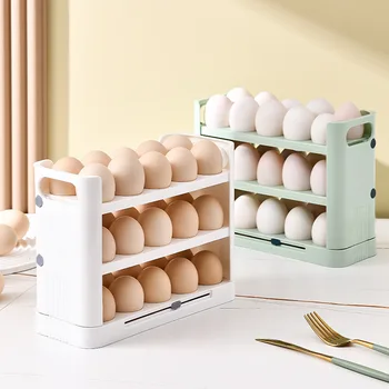Подставка для хранения яиц с откидной крышкой, Коробка-органайзер для холодильника, Креативный Ящик для хранения яиц, Практичный Контейнер для яиц, Кухонные гаджеты