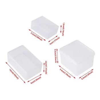 Прямоугольная Пластиковая Прозрачная Коробка Для хранения Ювелирных изделий, Контейнер для сбора бусин, Органайзер