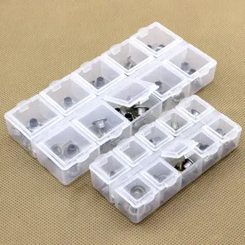 Коробка для хранения с крышкой на 10 сеток, Прозрачные Компактные пластиковые серьги, кольца, бусины, футляр для хранения в магазине маникюра