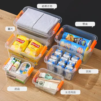 Пластиковый ящик для хранения, прозрачный ящик для хранения на рабочем столе, переносной ящик для хранения закусок, Ящик для хранения в автомобиле, Ящик для сортировки игрушек