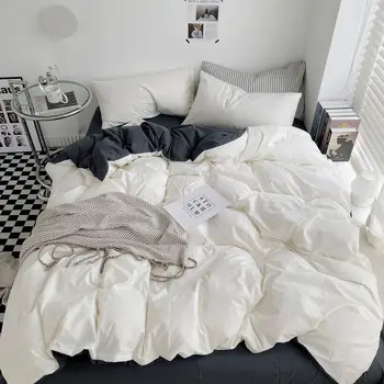 Плоская простыня, комплект из 4 шт., комплект постельного белья, одеяло, наволочка, чехол для постельного белья для домашней спальни