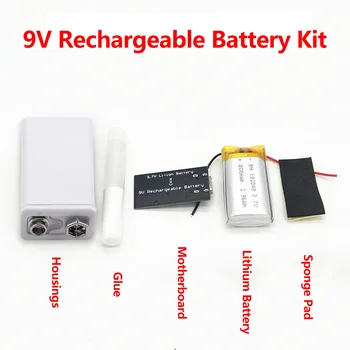 USB 9V Аккумуляторное Зарядное Устройство 6F22 Литиевая Батарея Type-c 800mAh Аккумуляторная Батарея Diy kit 48*25* 15 мм для инструментов