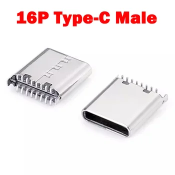 1-10 шт. 16-контактный разъем USB Type C Вертикальный SMT разъем для подключения к разъему для зарядки 16P Разъем Type-C