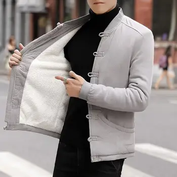 Китайский стиль мужские утолщенные кнопку теплый хлопок куртка костюм Тан до зимнего пальто Ретро хлопок куртка хлопок куртка мужской 