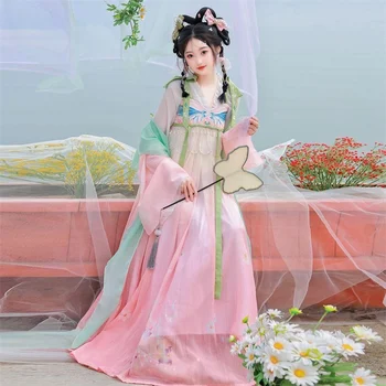Hanfu женский элемент Хань весна и лето юбка до груди в китайском стиле улучшенная версия повседневного костюма феи подружек Hanfu