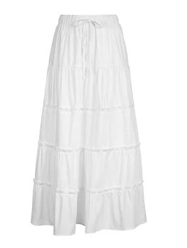 Женская юбка с эластичным поясом, сексуальная мини-юбка с низкой талией, Струящийся носовой платок, Юбка с рюшами трапециевидной формы для вечеринки