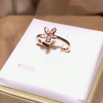 Новое кольцо из розового золота с белым цирконием Little Daisy для женщин, серебро 925 пробы, модные ювелирные изделия, свадебный подарок оптом
