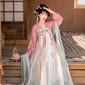 Китайская традиционная юбка Hanfu до груди национальный ветер весна и лето полный комплект супер сказочного улучшенного женского платья Hanfu