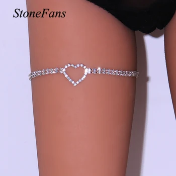 Stonefans, модная цепочка на бедро в форме сердца, ювелирные изделия из кристаллов, женские аксессуары для фестивалей, цепочки для ног в ночном клубе, сексуальный наряд танцовщицы.