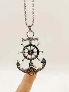 Европа и Соединенные Штаты Хэллоуин винтажное ожерелье с якорем пиратского корабля, индивидуальный тренд, панк-подвеска оптом