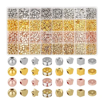 2240 шт разделительных бусин для изготовления ювелирных изделий в 8 стилях, для изготовления браслетов, круглых бусин для поделок из бисера