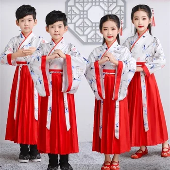 Детский Китайский Традиционный Студенческий Национальный Танцевальный Костюм Для Мальчиков Древний Наряд Ханьфу Для Девочек Orient Stage Cospla