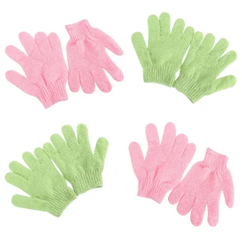 4 пары Скрабов для тела, отшелушивающие шелковые перчатки, полезные банные принадлежности, перчатки для чистки, губка