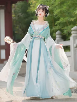Платье Hanfu в стиле богини в улучшенном стиле Вэй Цзинь и южных и северных династий для женщин, идеально подходящее для лета