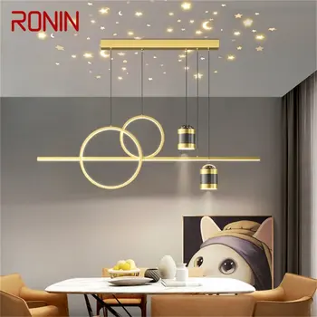 Подвесной светильник RONIN Nordic, креативные светодиодные винтажные светильники, декоративные для дома, гостиной, столовой, золотые люстры
