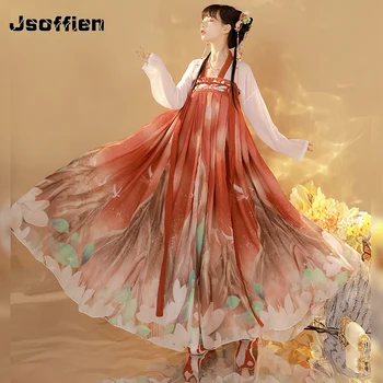 Китайский Традиционный костюм Ханьфу Женская Танцевальная одежда принцессы Женская Одежда для косплея Феи Женская Одежда для восточных народных танцев Ханьфу