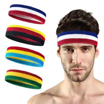 Хлопок 1шт бег оголовье стрейч баскетбол йога sweatband группа повязка на голову, лента для волос