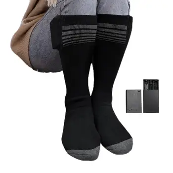 Носки с подогревом Лыжные носки с батарейным подогревом Зимние носки до икр для мужчин Женщин Семей Друзей для рыбалки Охоты походов