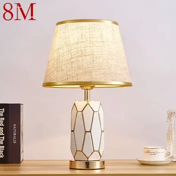 8-метровая настольная лампа из современной керамики, светодиодная креативная настольная лампа с затемнением для дома, гостиной, прикроватной тумбочки в спальне